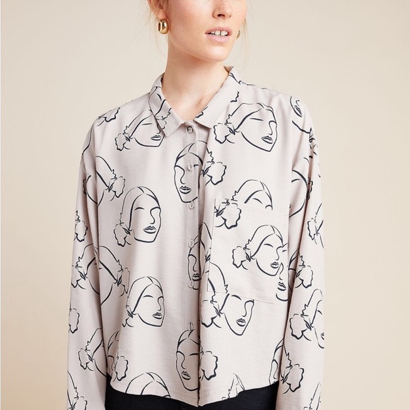 Anthropologie Odells Della Buttondown size Medium - Picture 3 of 8